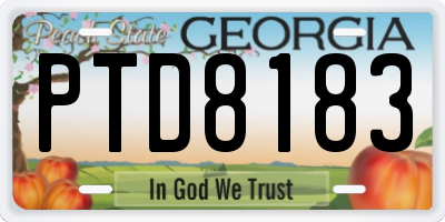 GA license plate PTD8183
