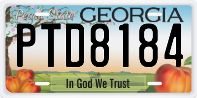 GA license plate PTD8184