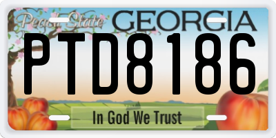 GA license plate PTD8186