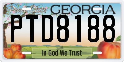 GA license plate PTD8188