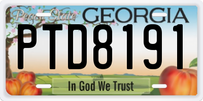 GA license plate PTD8191