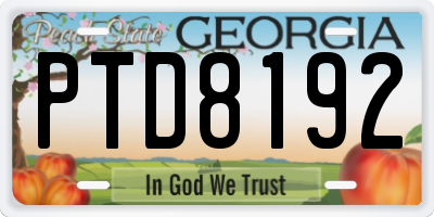 GA license plate PTD8192