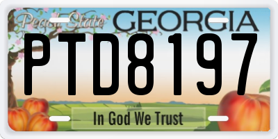 GA license plate PTD8197