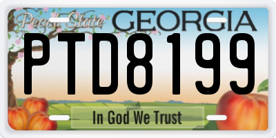 GA license plate PTD8199