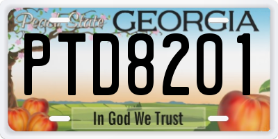 GA license plate PTD8201