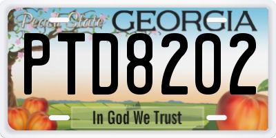 GA license plate PTD8202