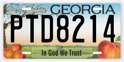 GA license plate PTD8214