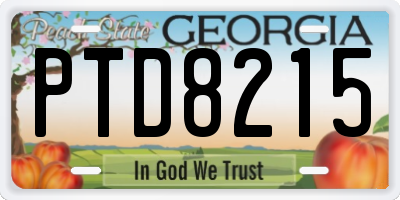 GA license plate PTD8215