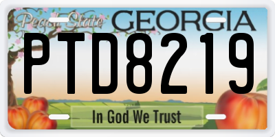 GA license plate PTD8219