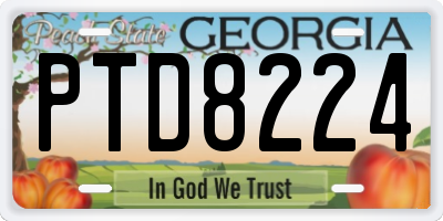 GA license plate PTD8224