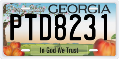 GA license plate PTD8231
