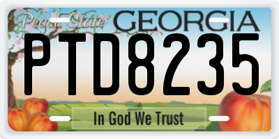 GA license plate PTD8235