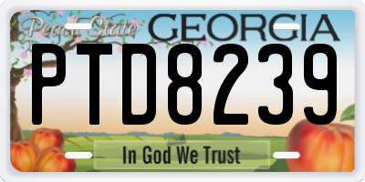 GA license plate PTD8239