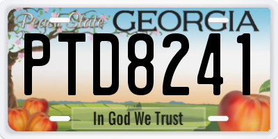 GA license plate PTD8241