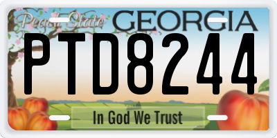 GA license plate PTD8244