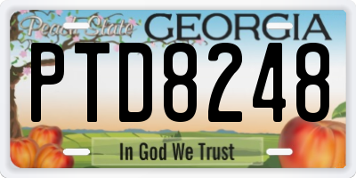 GA license plate PTD8248