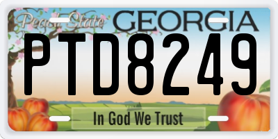 GA license plate PTD8249