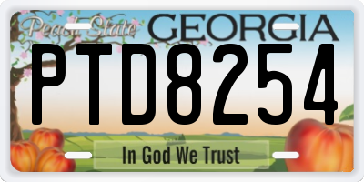 GA license plate PTD8254