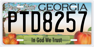 GA license plate PTD8257