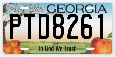 GA license plate PTD8261