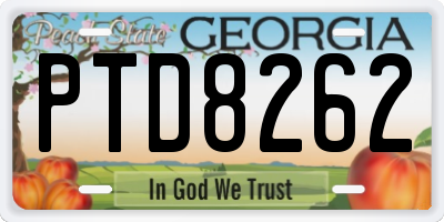 GA license plate PTD8262