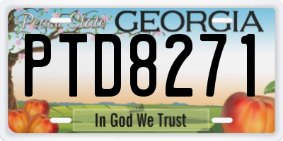 GA license plate PTD8271