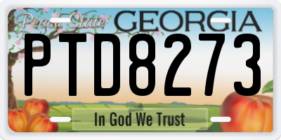 GA license plate PTD8273