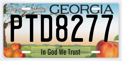 GA license plate PTD8277