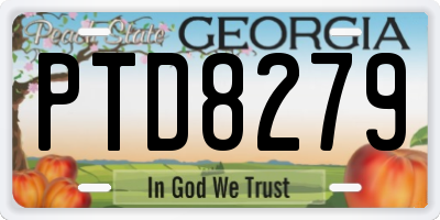GA license plate PTD8279