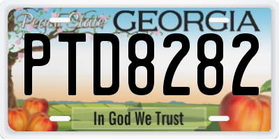 GA license plate PTD8282