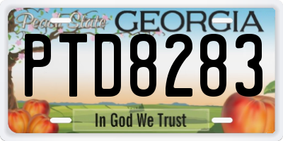 GA license plate PTD8283