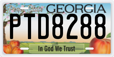 GA license plate PTD8288