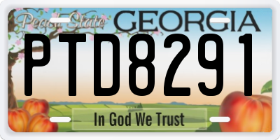 GA license plate PTD8291