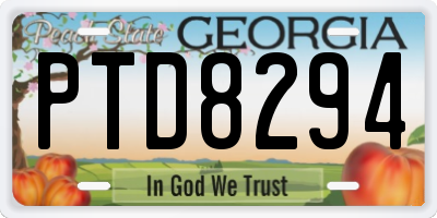 GA license plate PTD8294