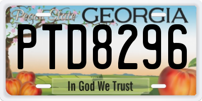 GA license plate PTD8296
