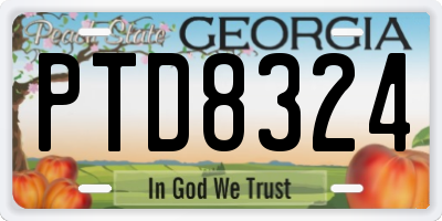 GA license plate PTD8324