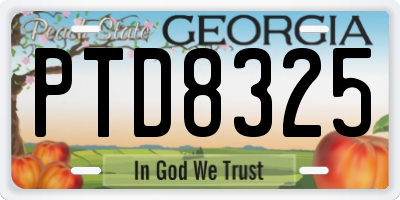 GA license plate PTD8325