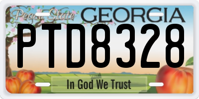 GA license plate PTD8328