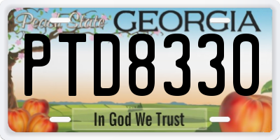 GA license plate PTD8330
