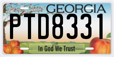 GA license plate PTD8331
