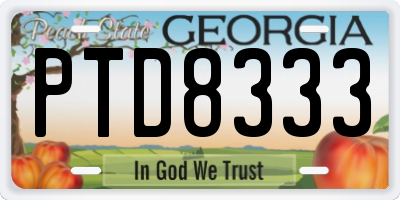 GA license plate PTD8333