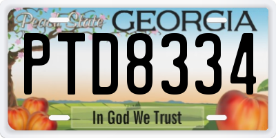 GA license plate PTD8334