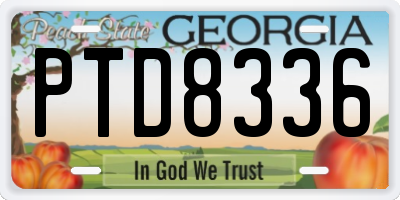 GA license plate PTD8336