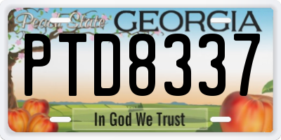 GA license plate PTD8337