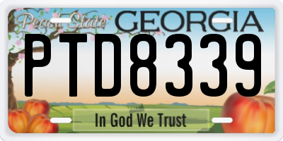 GA license plate PTD8339