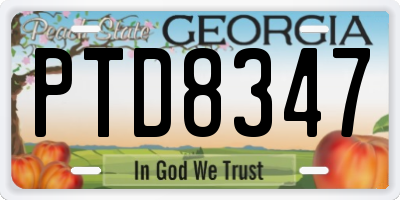GA license plate PTD8347