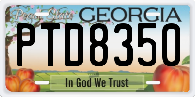 GA license plate PTD8350