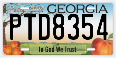 GA license plate PTD8354