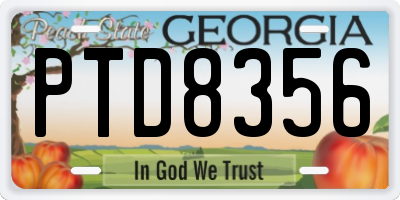 GA license plate PTD8356