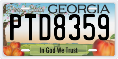 GA license plate PTD8359